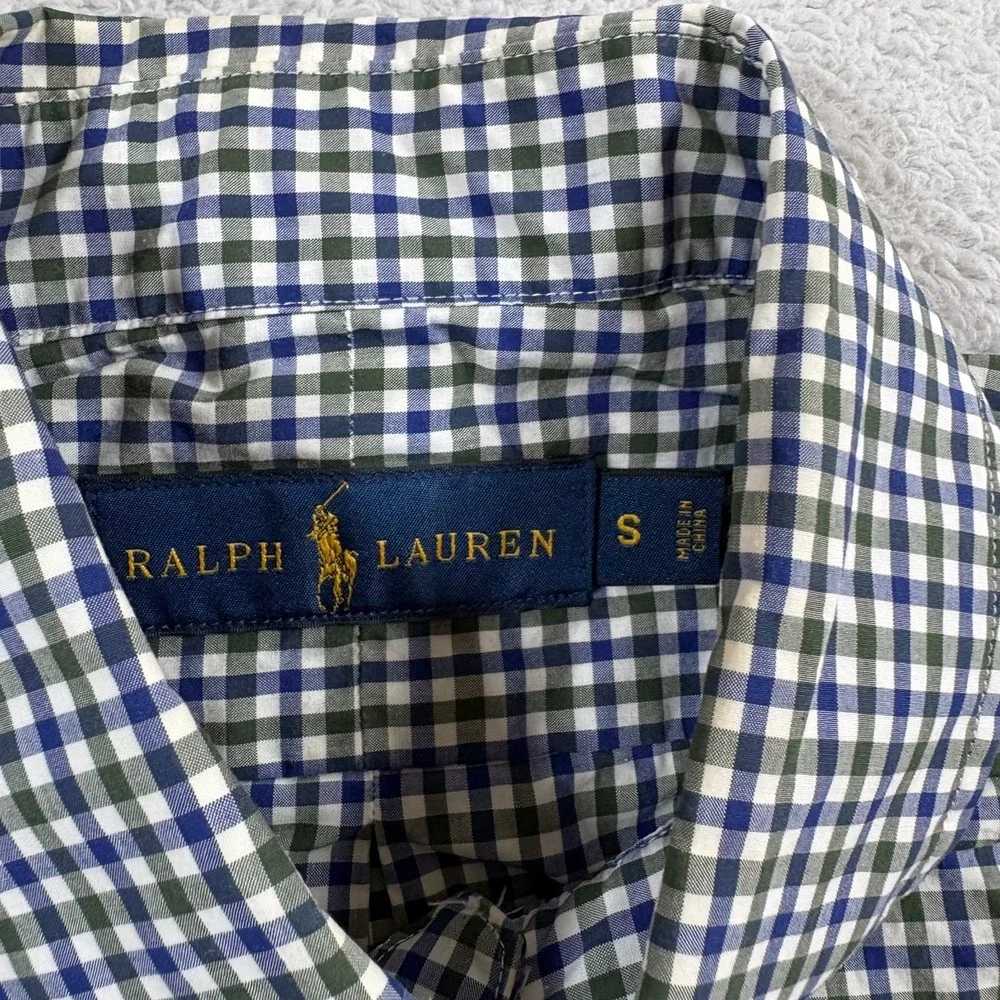 Ralph Lauren Shirt Mens Small Multicolor Micro Gingham Pony Logo Button Down - Picture 3 of 9